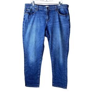 Eileen Fisher Women Sz 16 Denim Straight Leg Blue Jeans Medium Wash Casual Fall